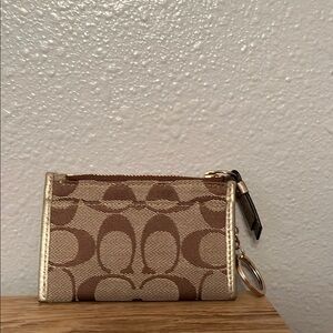 Coach Brown and Tan Card Holder